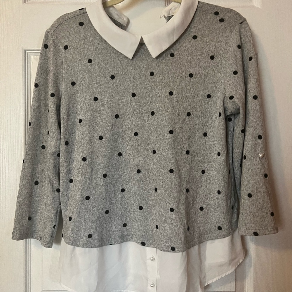 Faith and Joy polka dot blouse